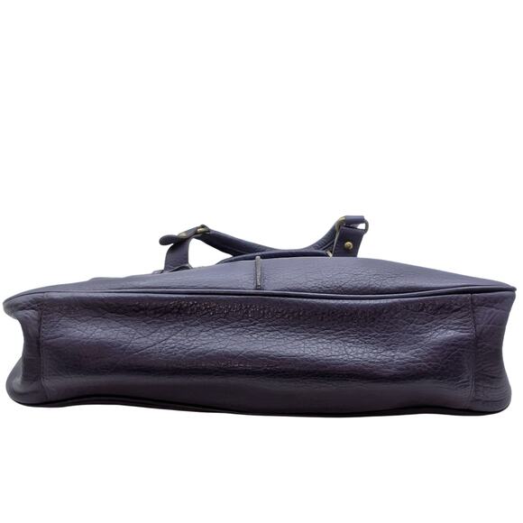 VTG Adrienne Vittadini Magnetic Purple Violet Tessa Pebble Leather Satchel - Picture 9 of 16